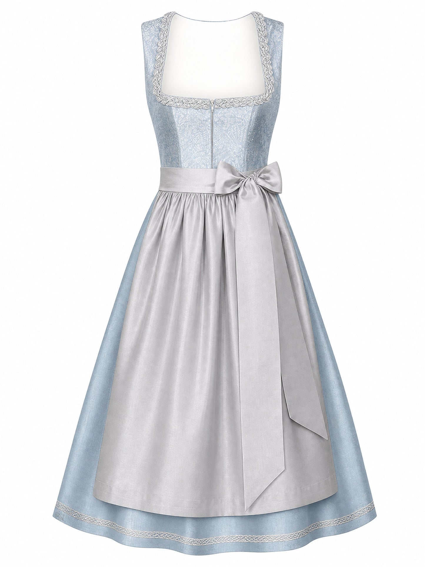 Klassisches Dirndl Saskia – Tonbeige, Eckige Form