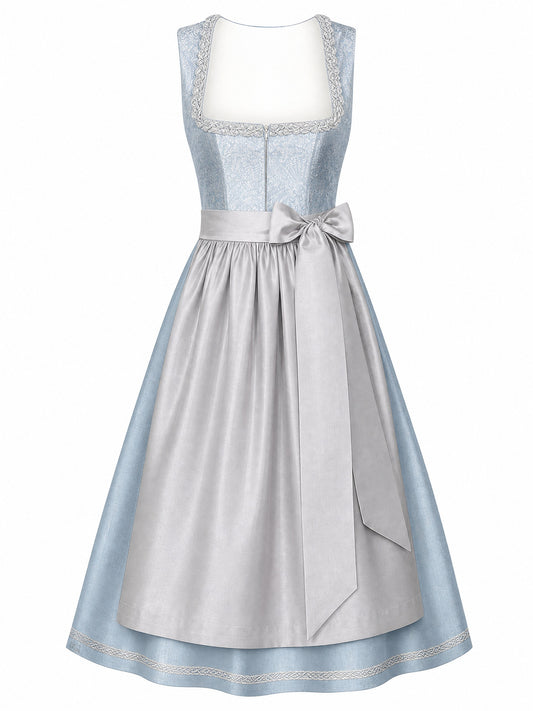Klassisches Dirndl Saskia – Tonbeige, Eckige Form