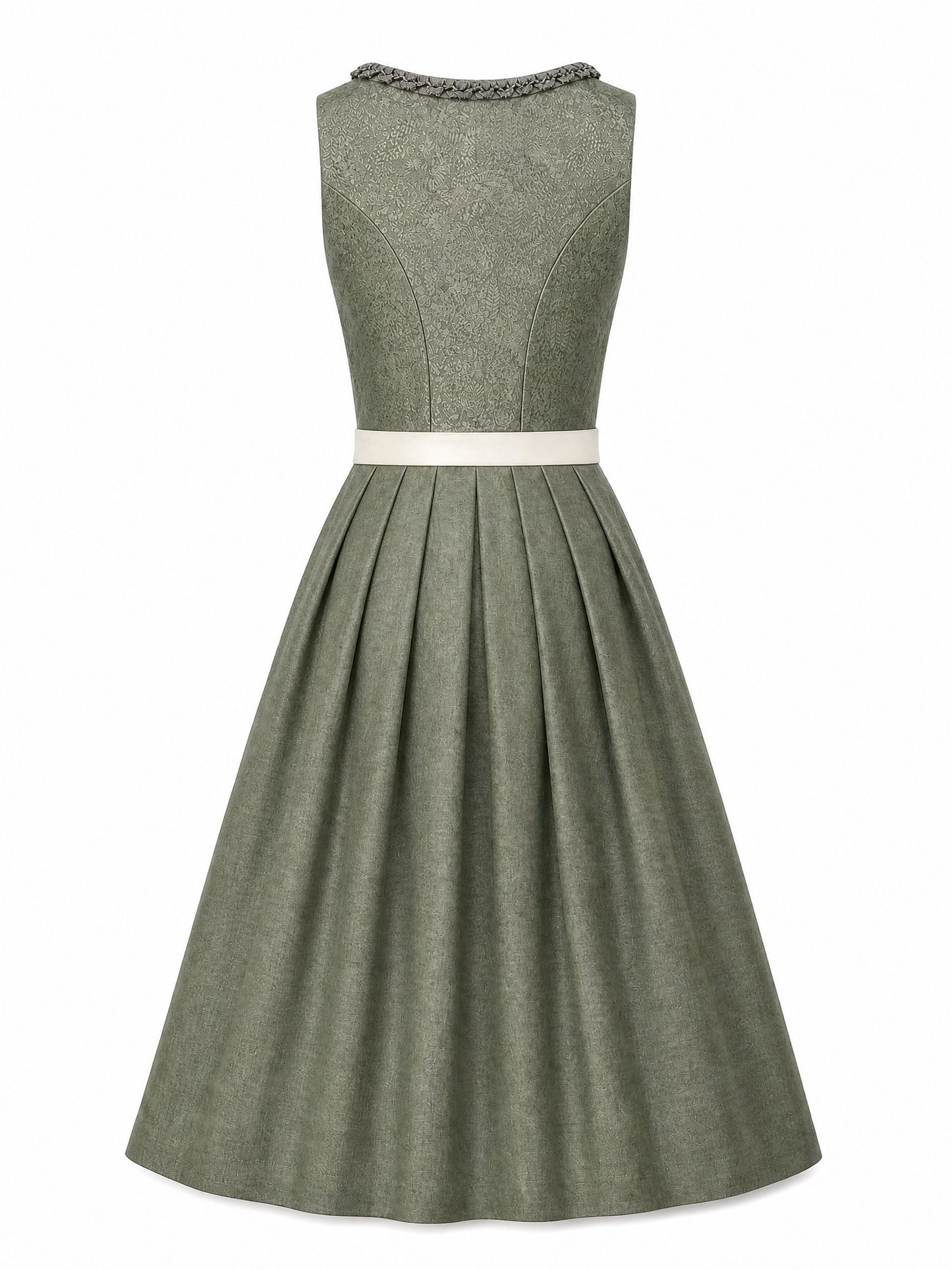 Klassisches Dirndl Nele – Mineralgrün, Eckige Form