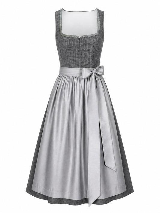 Klassisches Dirndl Diana – Graphit, Eckige Form