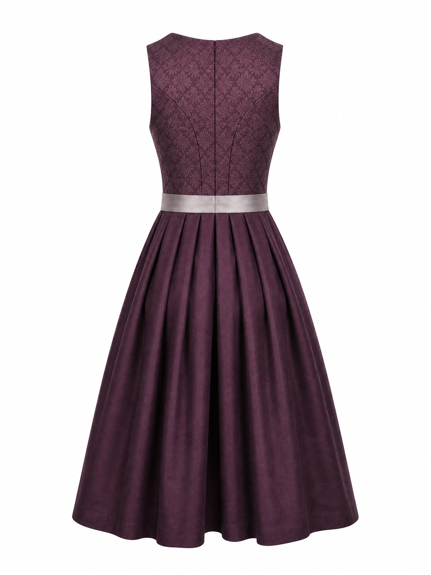 Klassisches Dirndl Elena – Aubergine, Herzförmig