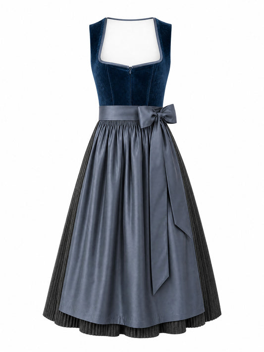 Klassisches Dirndl Rosa – Dunkelpetrol, Herzförmig