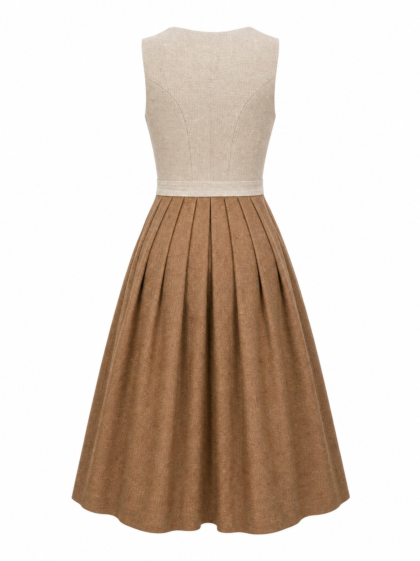 Klassisches Dirndl Sina – Haferbeige, Herzförmig
