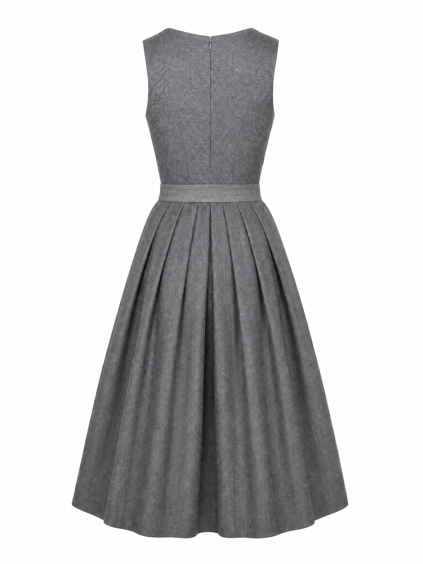 Klassisches Dirndl Svea – Schiefergrau, Eckige Form