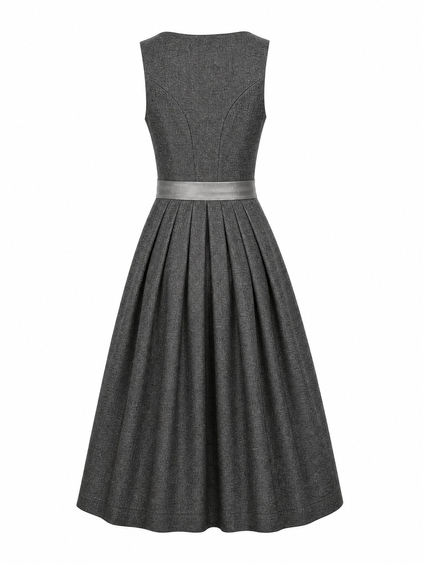 Klassisches Dirndl Rosalie – Graphit, Herzförmig