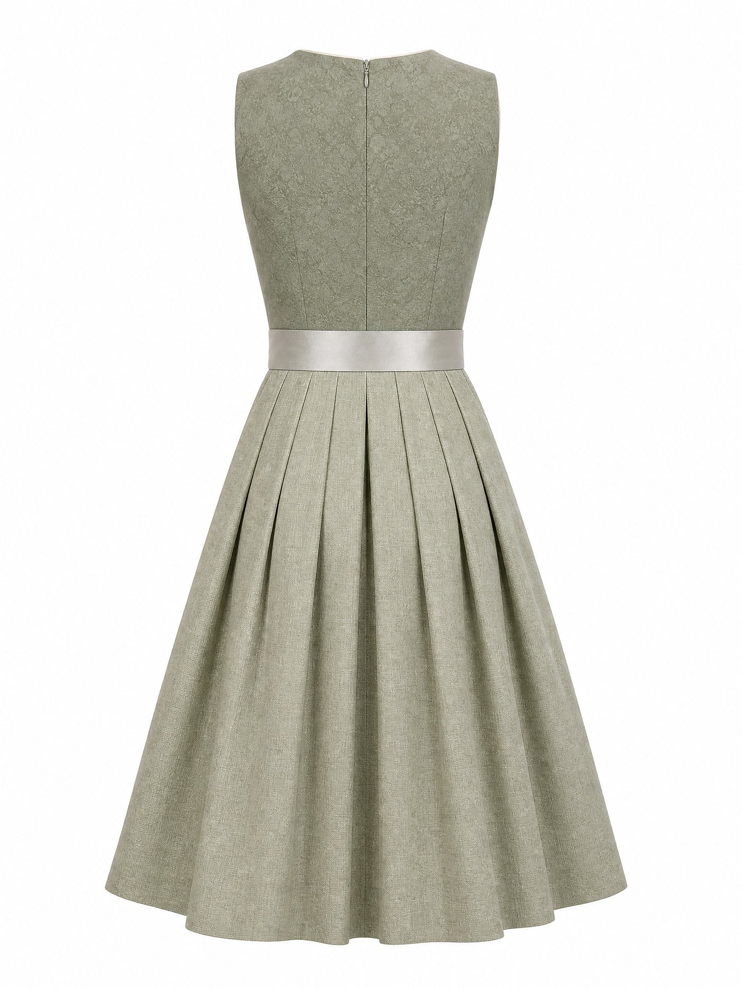 Klassisches Dirndl Sarah – Salbeigrün, Eckige Form